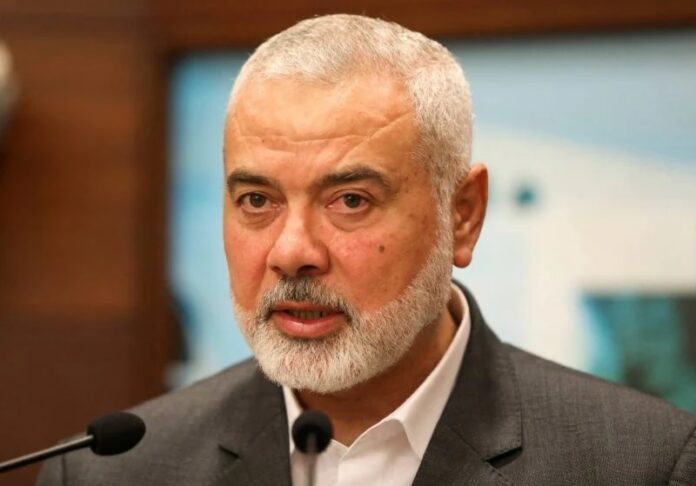 Le chef du Hamas, Ismaïl Haniyé, lors d'une réunion à Baabda, au Liban, le 28 juin 2021. Photo d'archives REUTERS/Mohamed Azakir/File Photo